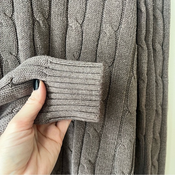 Logan Hill cable knit brown fisherman shawl collar sweater small - Picture 4 of 4